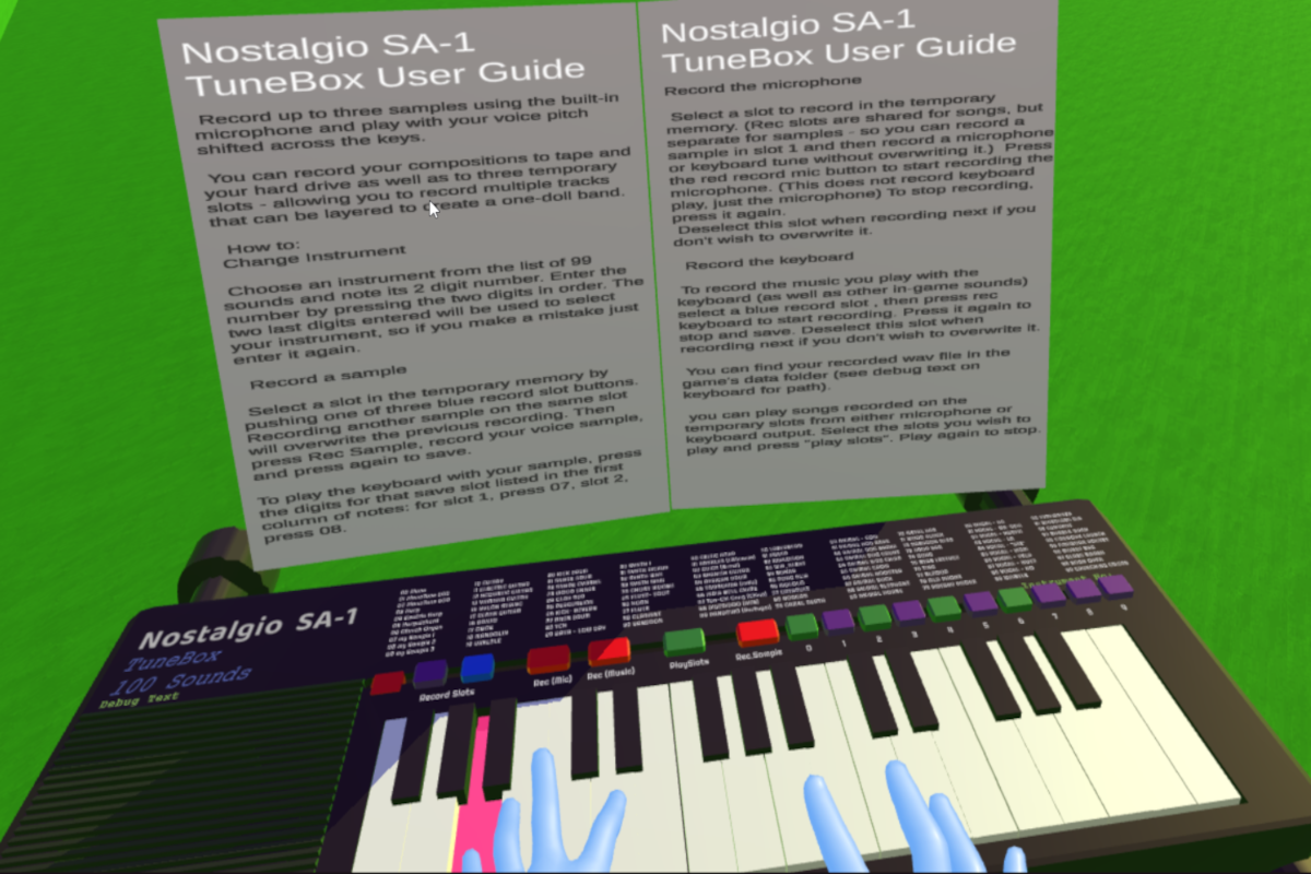 Keyboard being played in VR with hand tracking