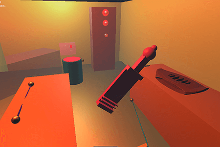 Screenshot from alien orchestra VR game.